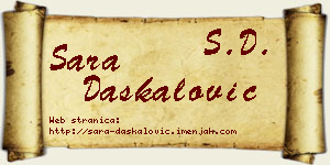 Sara Daskalović vizit kartica